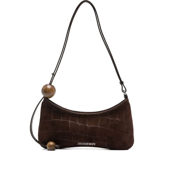 Jacquemus Handbags - Jacquemus Women's Le Bisou Perle Crocodile-Effect Suede Shoulder Bag